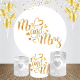 Lofaris Golden White Grey Heart Circle Wedding Backdrop Kit